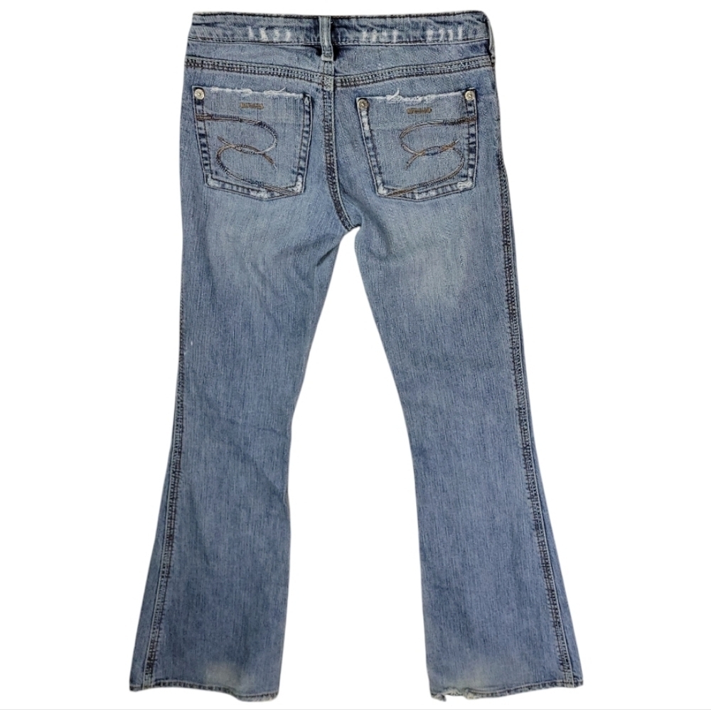 Silver Jeans Womens Element Flare Faded‎ Distressed Jeans Size 27 - Picture 3 of 16